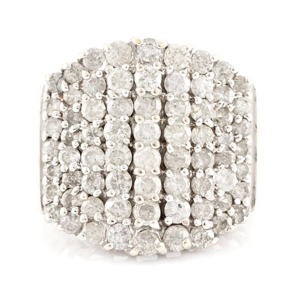 2 cttw Cluster Diamond Ring- 14k White Gold
